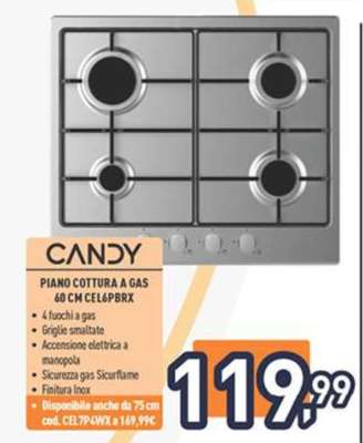 CANDY Piano Cottura a Gas 60 CM CEL6PBRX