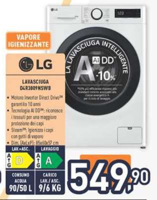 LG LAVASCIUGA D4R309NSWB
