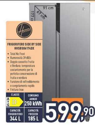 Hoover Frigorifero Side by Side HHSBSO6174DX