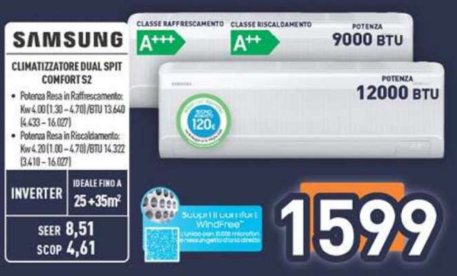 Samsung Climatizzatore Dual Split Comfort S2