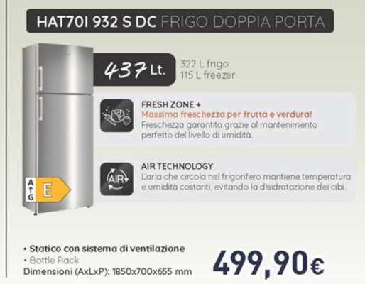 HAT70I 932 S DC FRIGO DOPPIA PORTA
