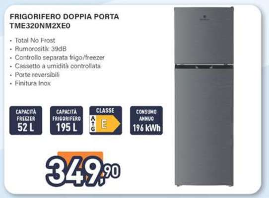 FRIGORIFERO DOPPIA PORTA TME320NM2XE0