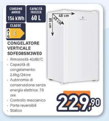CONGELATORE VERTICALE SDFE08SM3WEO