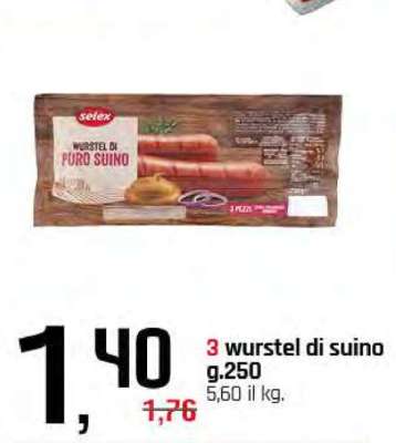3 wurstel di suino