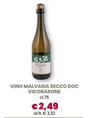 VINO MALVASIA SECCO DOC VICOBARONE