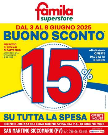 Volantino Famila - 3/6/2025 - 18/6/2025.