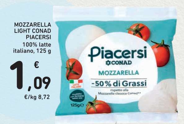 MOZZARELLA LIGHT CONAD PIACERSI