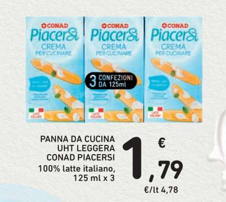 PANNA DA CUCINA UHT LEGGERA CONAD PIACERSI