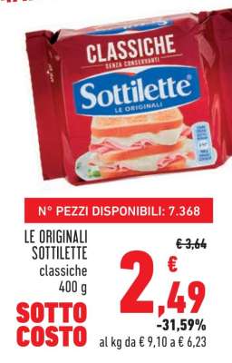 LE ORIGINALI SOTTILETTE classiche