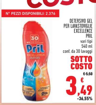 Detersivo Gel per Lavastoviglie Excellence Pril