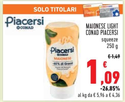 MAIONESE LIGHT CONAD PIACERSI