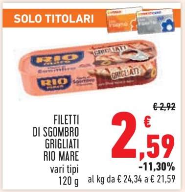 FILETTI DI SGOMBRO GRIGLIATI RIO MARE