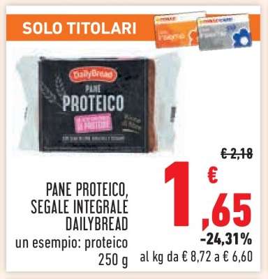 PANE PROTEICO, SEGALE INTEGRALE DAILYBREAD