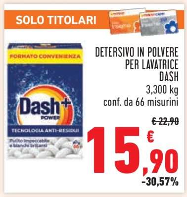 Detersivo in polvere per lavatrice Dash