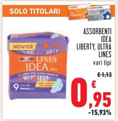 ASSORBENTI IDEA LIBERTY, ULTRA LINES