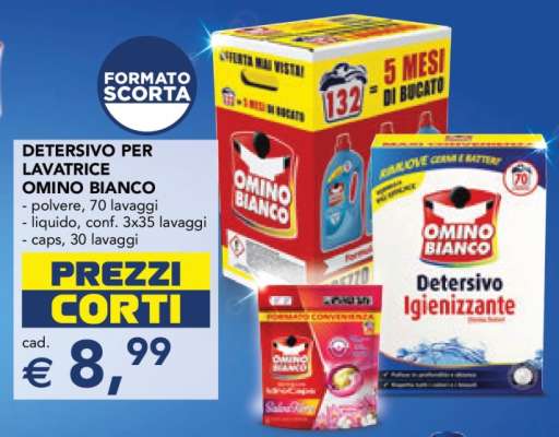 Detersivo per lavatrice Omino Bianco