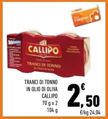 TRANCi DI TONNO IN OLIO DI OLIVA CALLIPO