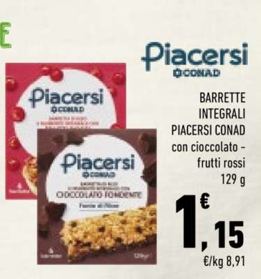 BARRETTE INTEGRALI PIACERSI CONAD