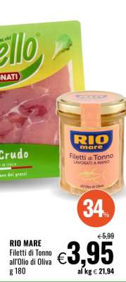RIO MARE Filetti di Tonno all’olio di oliva