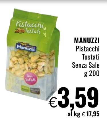 MANUZZI Pistacchi Tostati Senza Sale