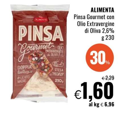 ALIMENTA Pinsa Gourmet con Olio Extravergine di Oliva 2,6% g 230