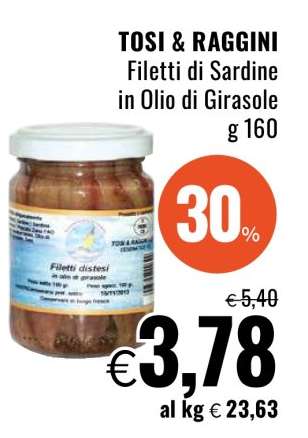 TOSI & RAGGINI Filetti di Sardine in Olio di Girasole