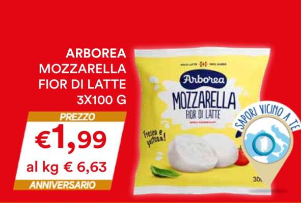 ARBOREA MOZZARELLA FIOR DI LATTE 3X100 G