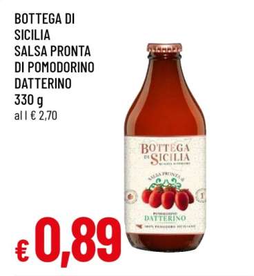 BOTTEGA DI SICILIA SALSA PRONTA DI POMODORINO DATTERINO