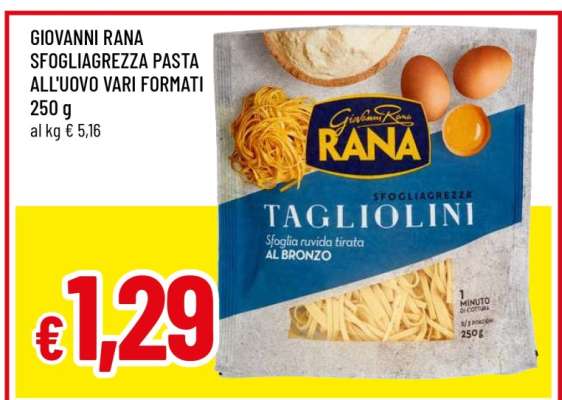 GIOVANNI RANA SFOGLIAGREZZA PASTA ALL'UOVO VARI FORMATI
