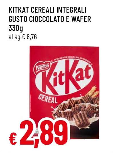 KITKAT CEREALI INTEGRALI GUSTO CIOCCOLATO E WAFER