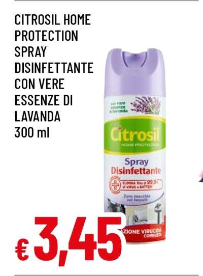 CITROSIL HOME PROTECTION SPRAY DISINFETTANTE CON VERE ESSENZE DI LAVANDA