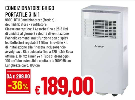 CONDIZIONATORE GHIGO PORTATILE 3 IN 1