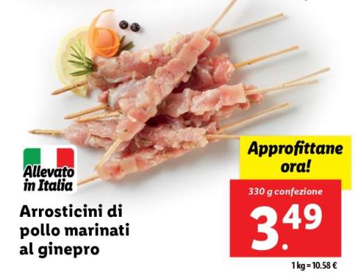Arrosticini di pollo marinati al ginepro