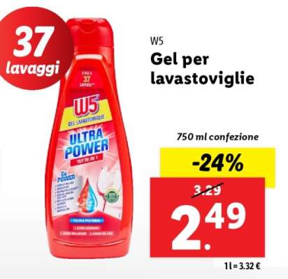 W5 Gel per lavastoviglie