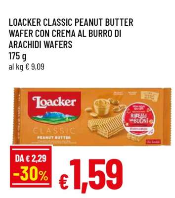 Loacker Classic Peanut Butter Wafer