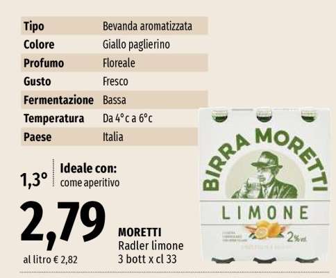 MORETTI Radler limone