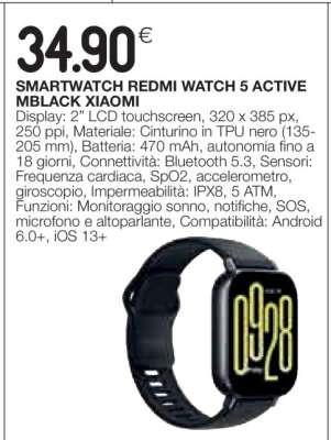 SMARTWATCH REDMI WATCH 5 ACTIVE MBLACK XIAOMI