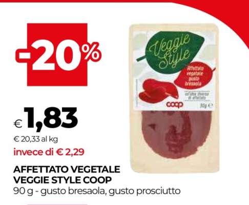 AFFETTATO VEGETALE VEGGIE STYLE COOP