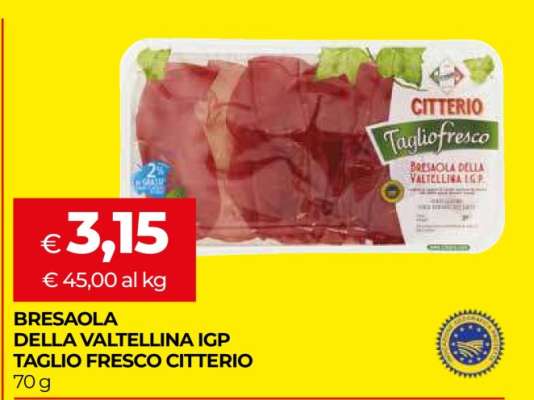 Bresaola della Valtellina IGP Taglio Fresco Citterio