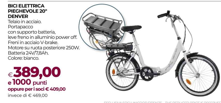 BICI ELETTRICA PIEGHEVOLE 20" DENVER