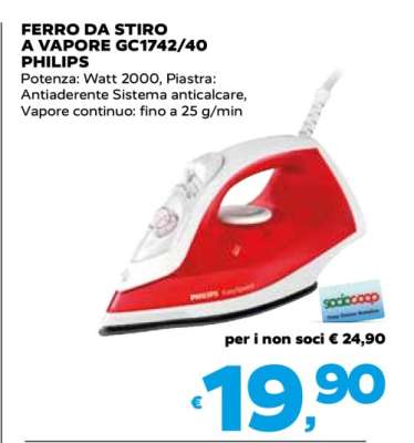 FERRO DA STIRO A VAPORE GC1742/40 PHILIPS