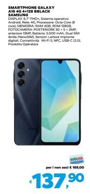 SMARTPHONE GALAXY A16 4G 4+128 BBLACK