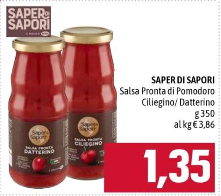 SAPER DI SAPORI Salsa Pronta di Pomodoro Ciliegino/ Datterino