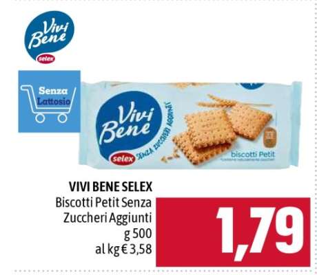 VIVI BENE SELEX Biscotti Petit Senza Zuccheri Aggiunti