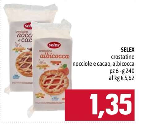 SELEX crostatine nocciole e cacao, albicocca