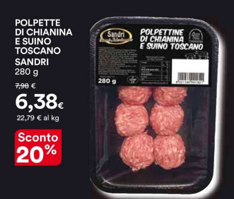 POLPETTE DI CHIANINA E SUINO TOSCANO SANDRI