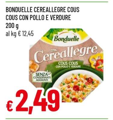 BONDUELLE CEREALLEGRE COUS COUS CON POLLO E VERDURE