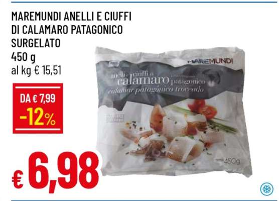 MAREMUNDI ANELLI E CIUFFI DI CALAMARO PATAGONICO SURGELATO