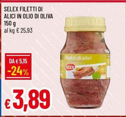 SELEX FILETTI DI ALICI IN OLIO DI OLIVA