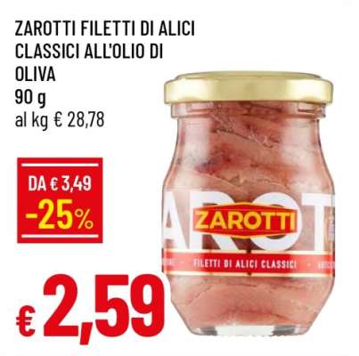 ZAROTTI FILETTI DI ALICI CLASSICI ALL'OLIO DI OLIVA